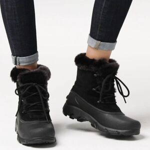 Sorel Snow Angel Black Fur-Lined Winter Boots